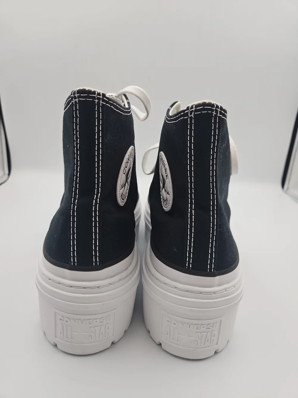Converse Black and White Platform High-Top Sneakers